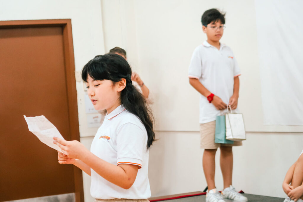 Year 5 students inspiring acts of kindness through a skit