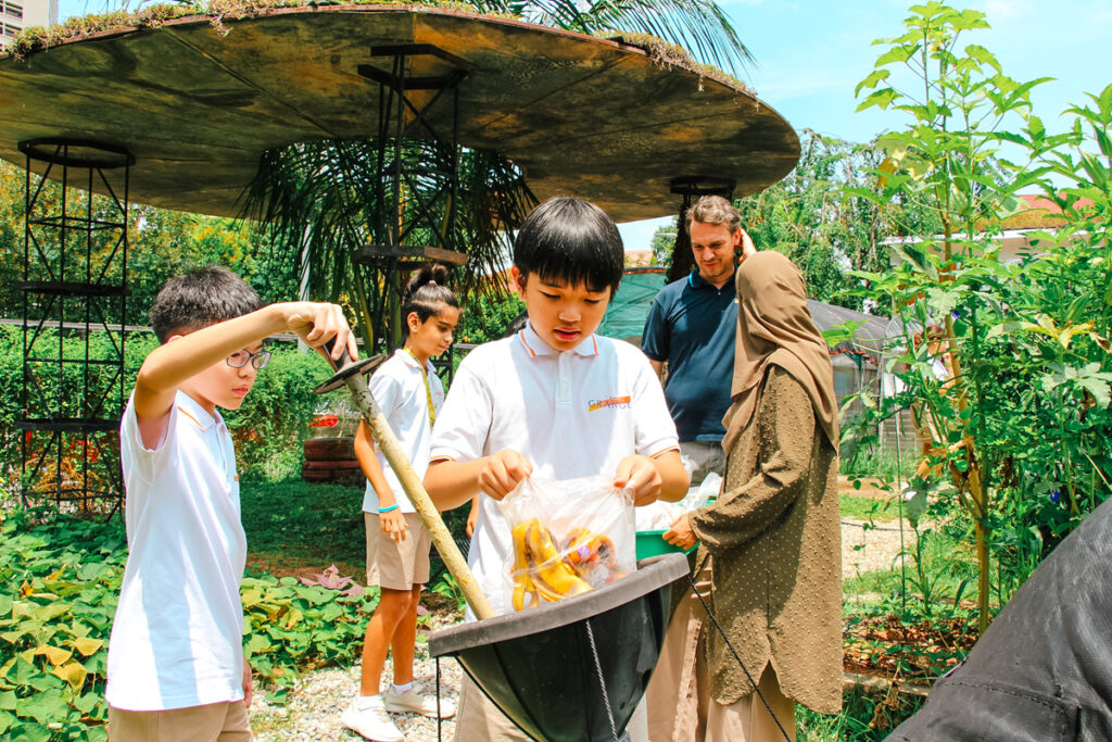 Students taking part in sustainable efforts