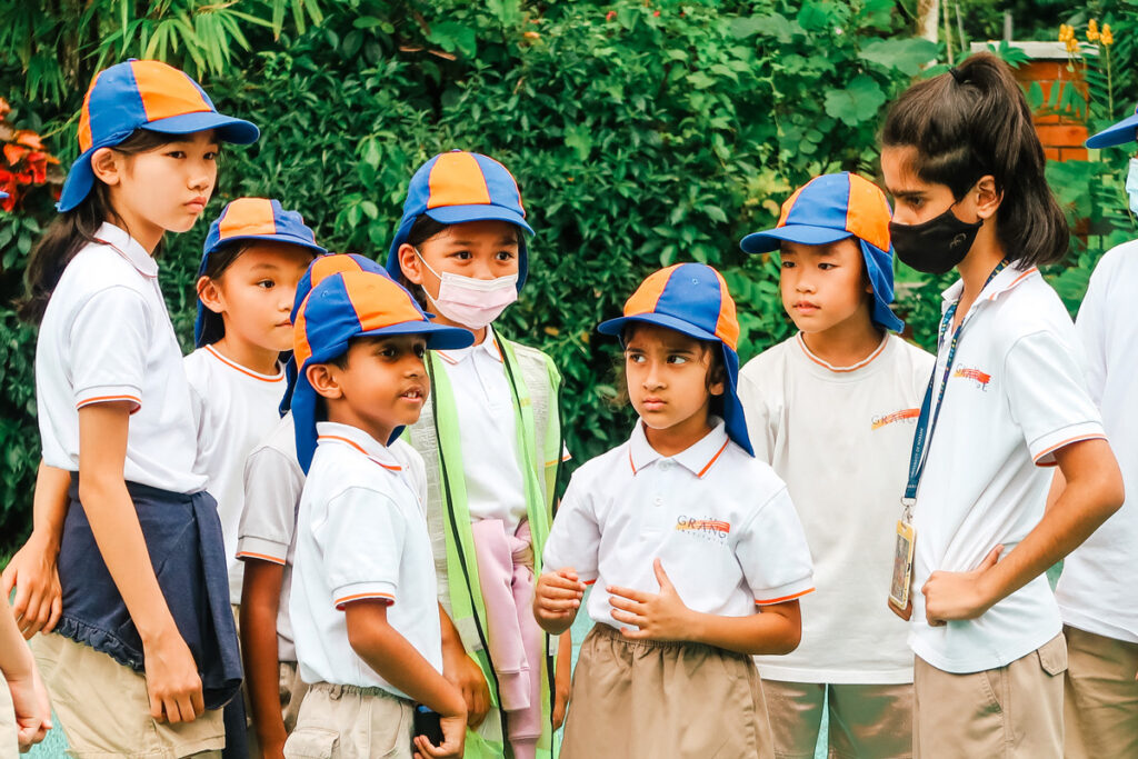 Students interacting on campus